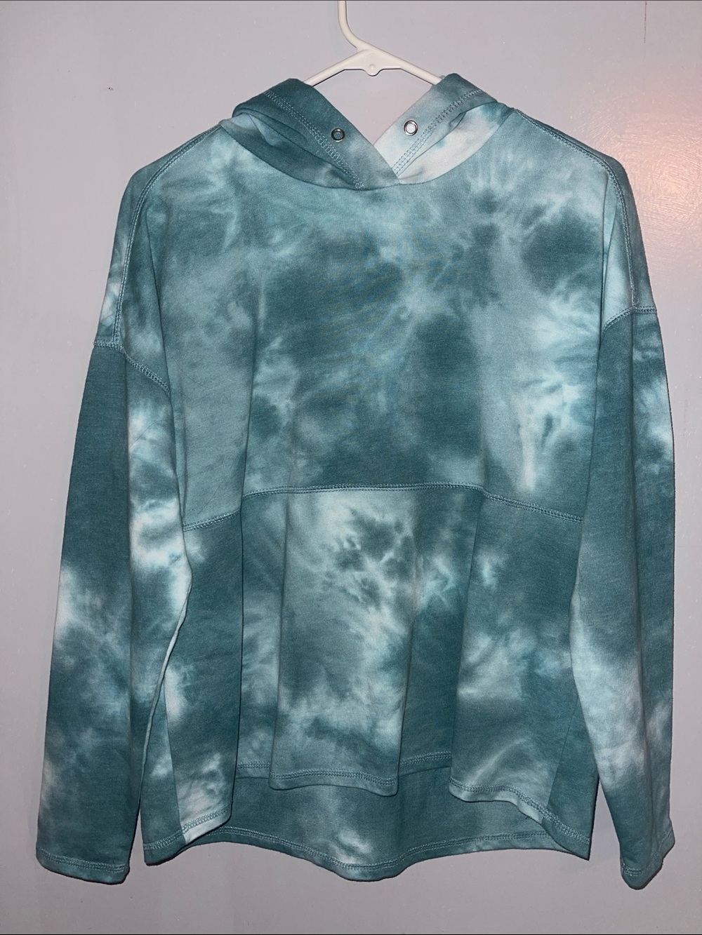 Ultra Flirt Teal & White Tie-Dye Hooded Sweatshirt